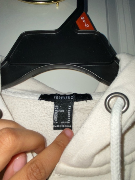 Forever 21 Cream Cropped Zip Hoodie Jacket - Picture 5 of 5